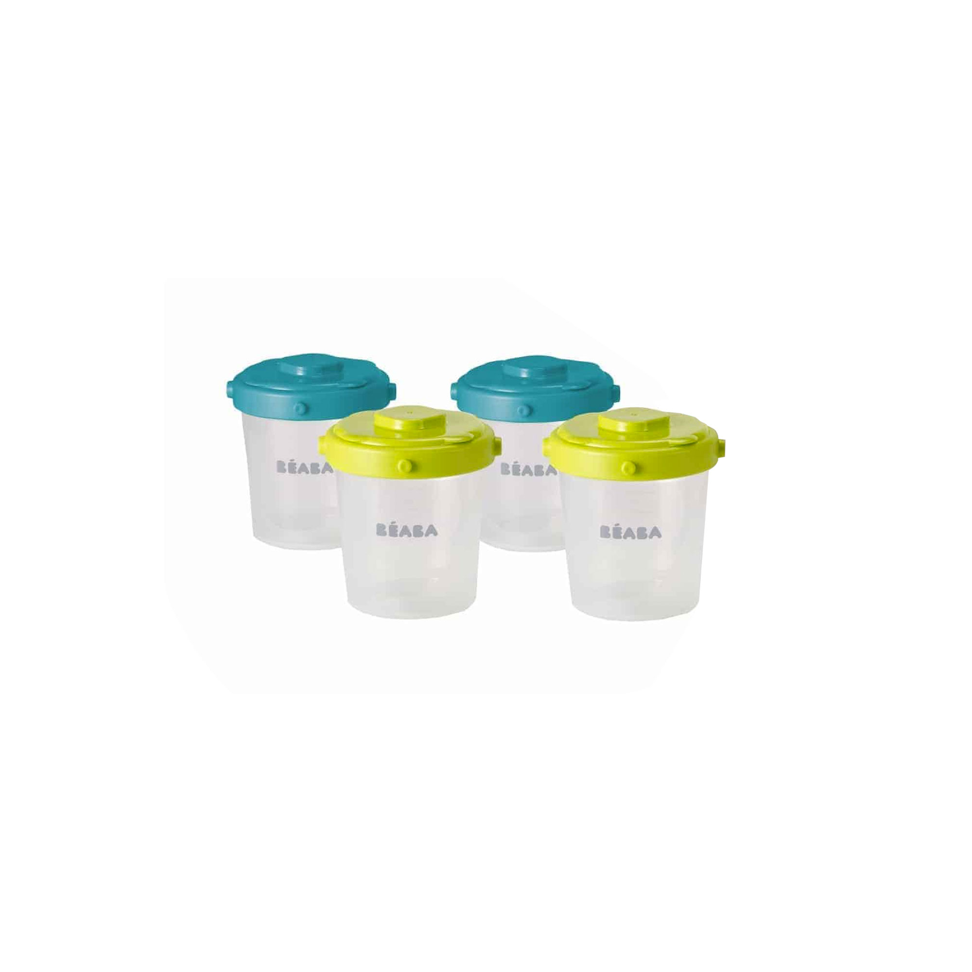 BEABA Baby Food Clip Containers Set of 4 (180 ML) "DINAMIC COLORS"