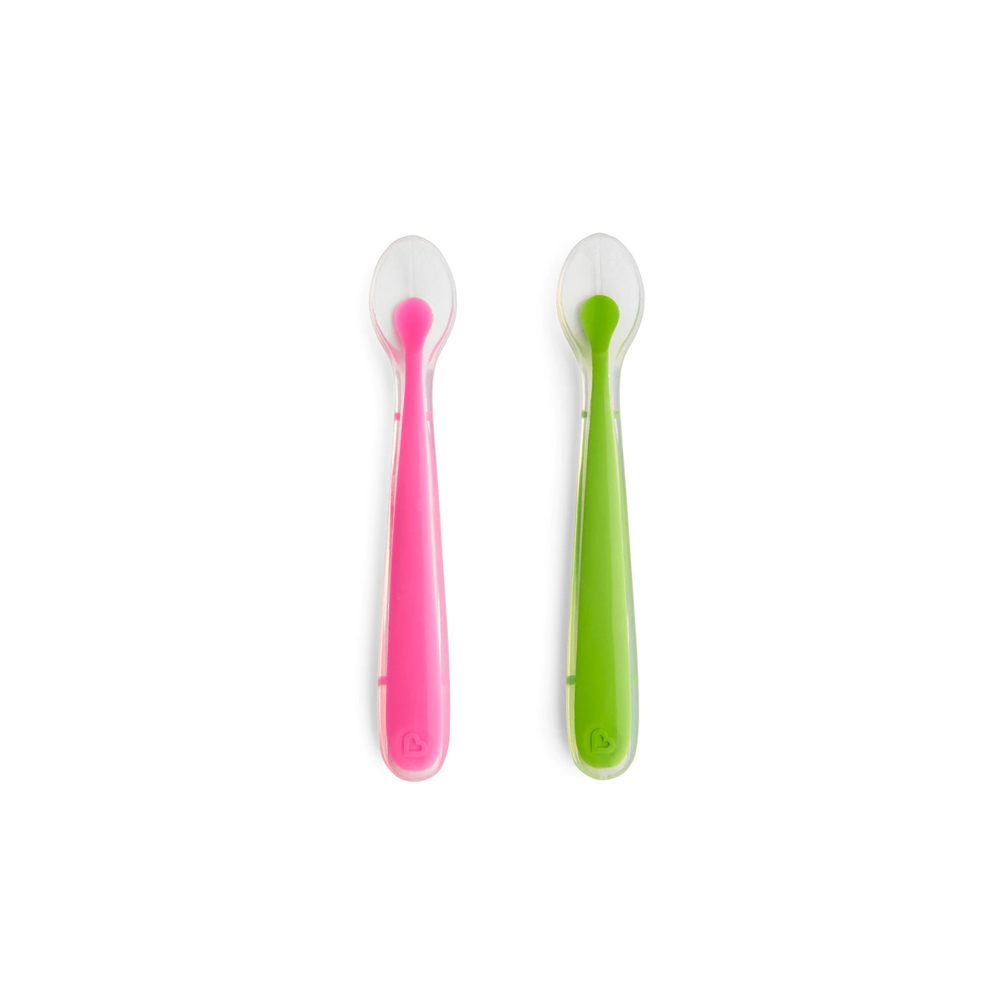 Munchkin Gentle Silicone Spoons 2pk "PINK & GREEN"