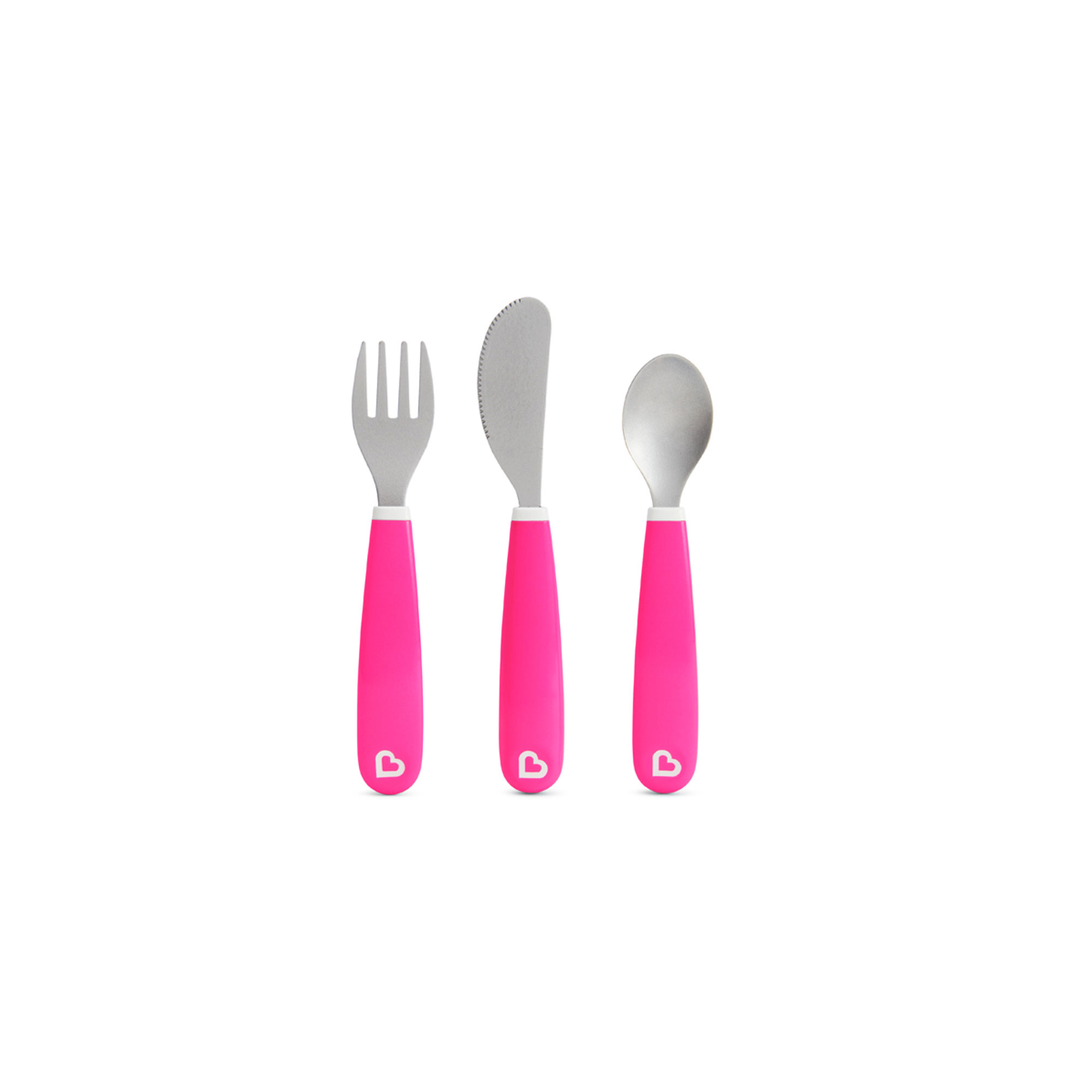 Munchkin Splash Toddler Fork, Knife & Spoon Set "PINK"