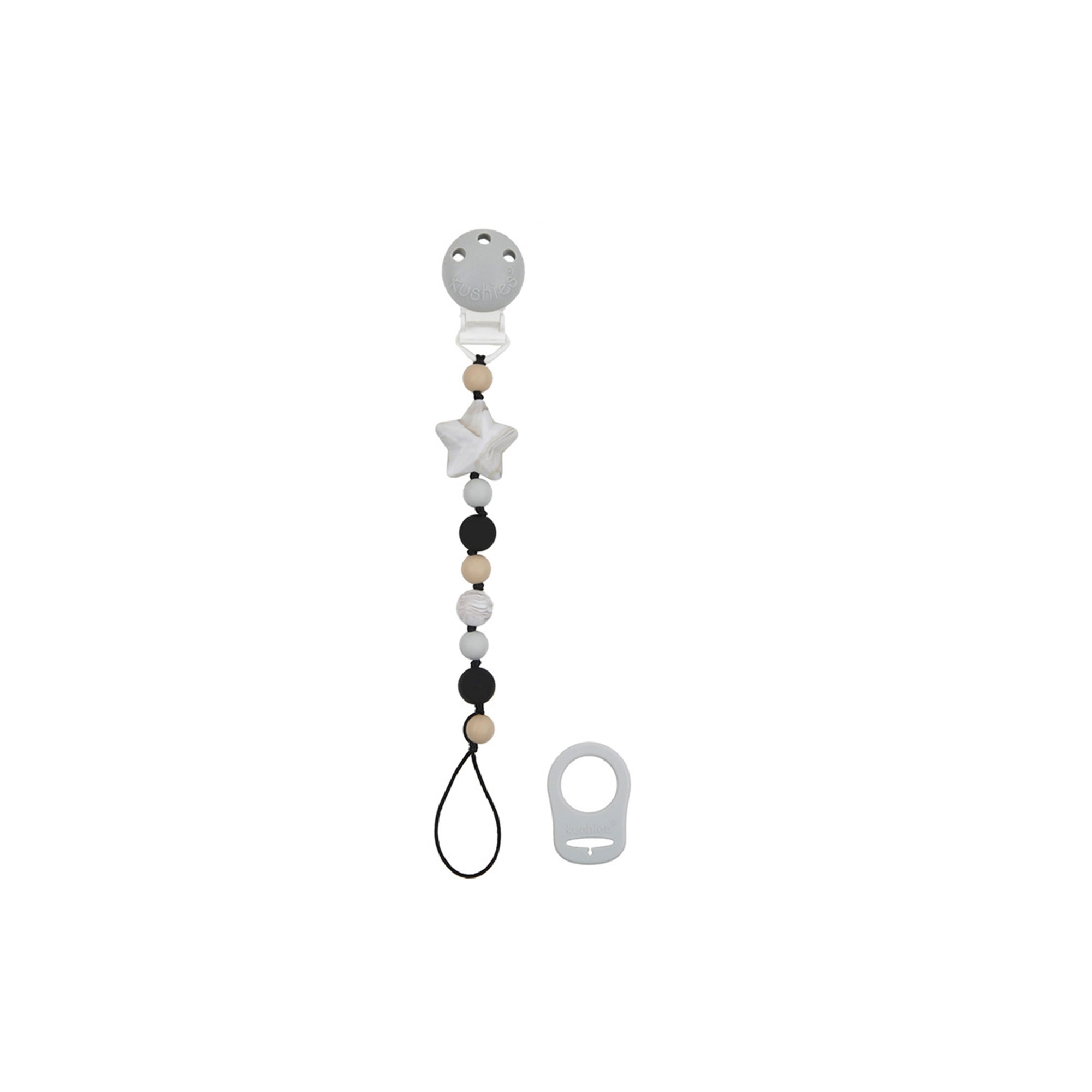 Kushies Silibeads Pacifier Clip "STAR"