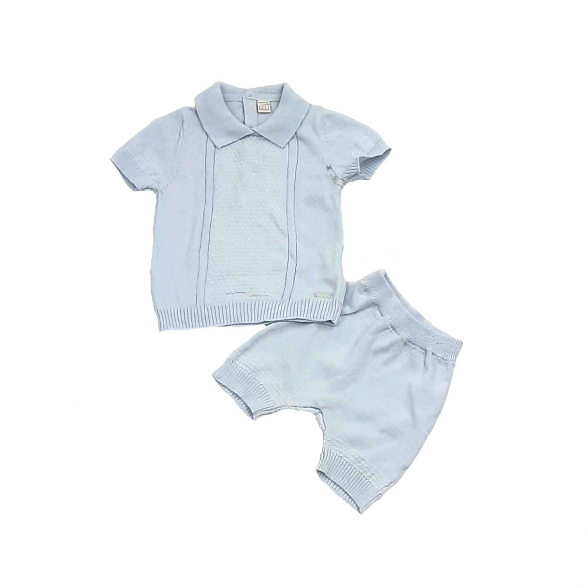 NIPPERLAND Natural Cotton 2 Pcs Knitted Set "BLUE"