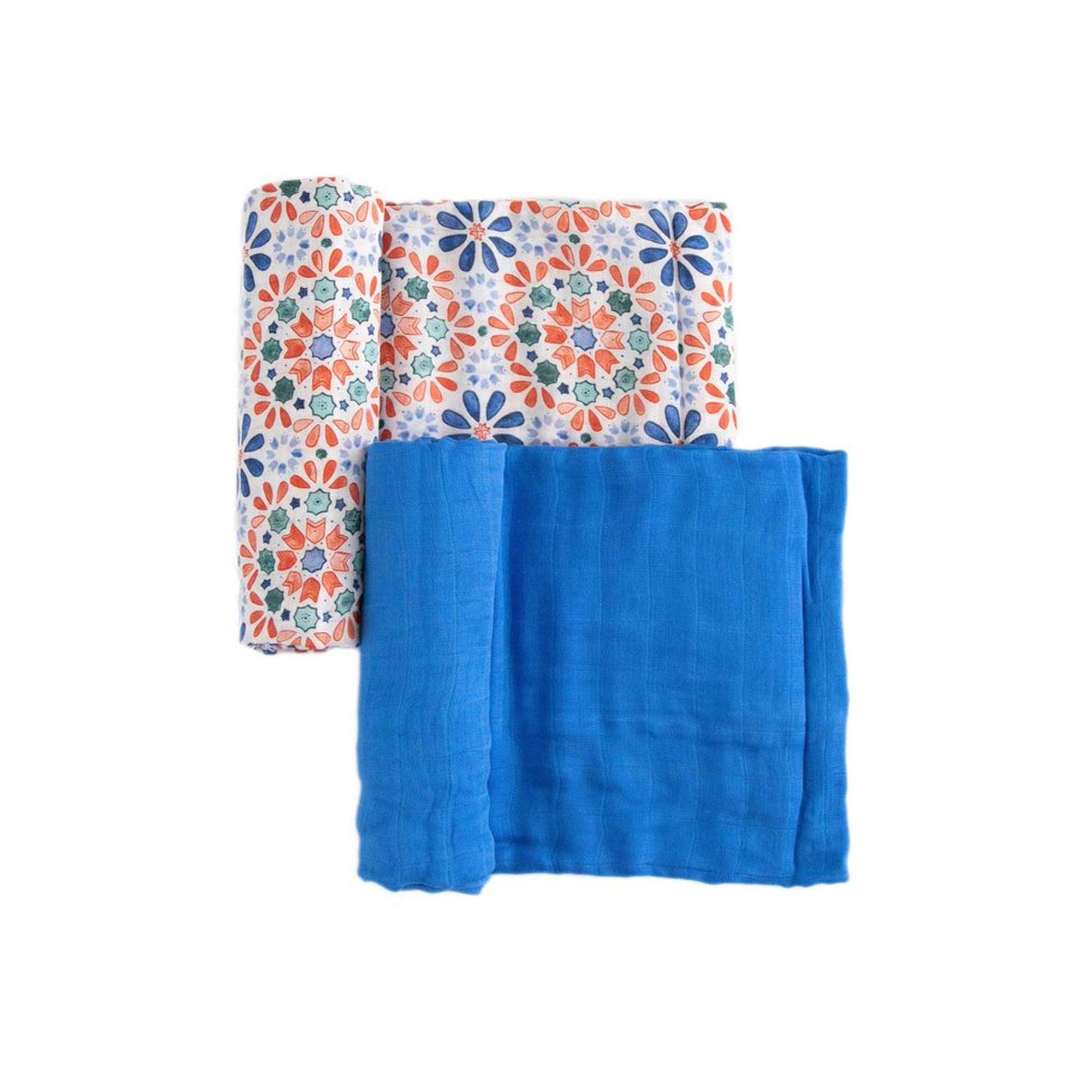 Little Unicorn Deluxe Muslin Swaddle Blanket 2 Pack "KALEIDOSCOPE"