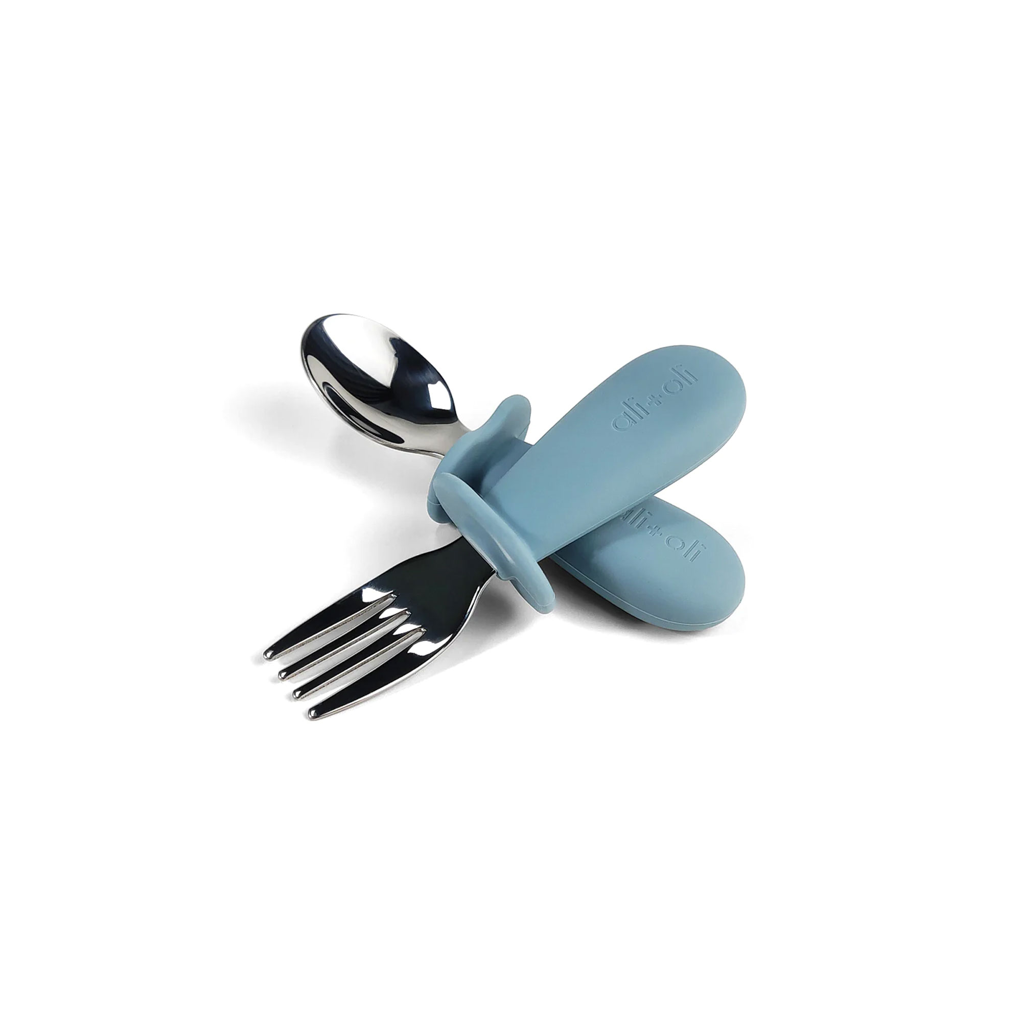 Ali+Oli Spoon & Fork Learning Set for Toddlers 6m+ "POWDER BLUE"