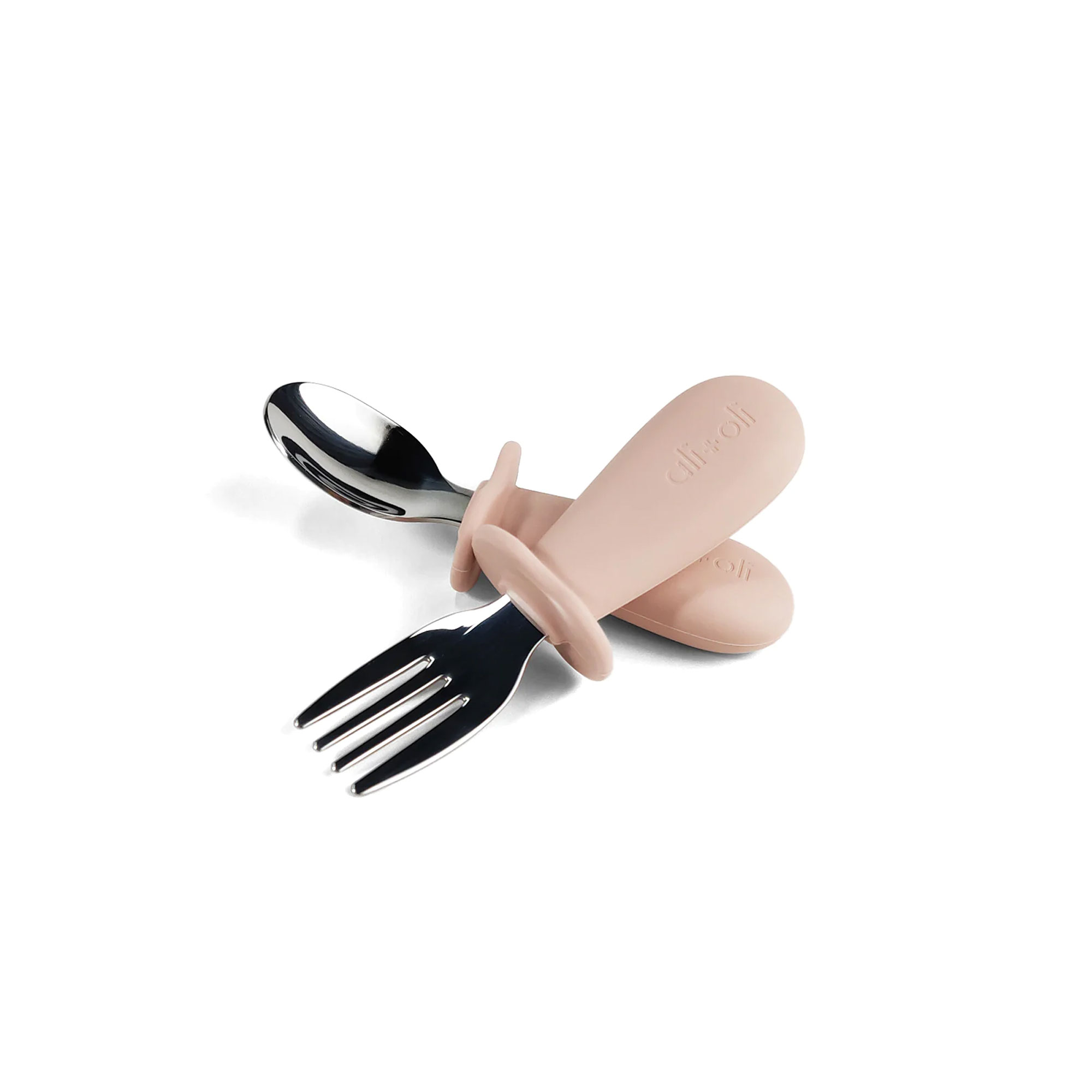 Ali+Oli Spoon & Fork Learning Set for Toddlers 6m+ "POWDER PINK"