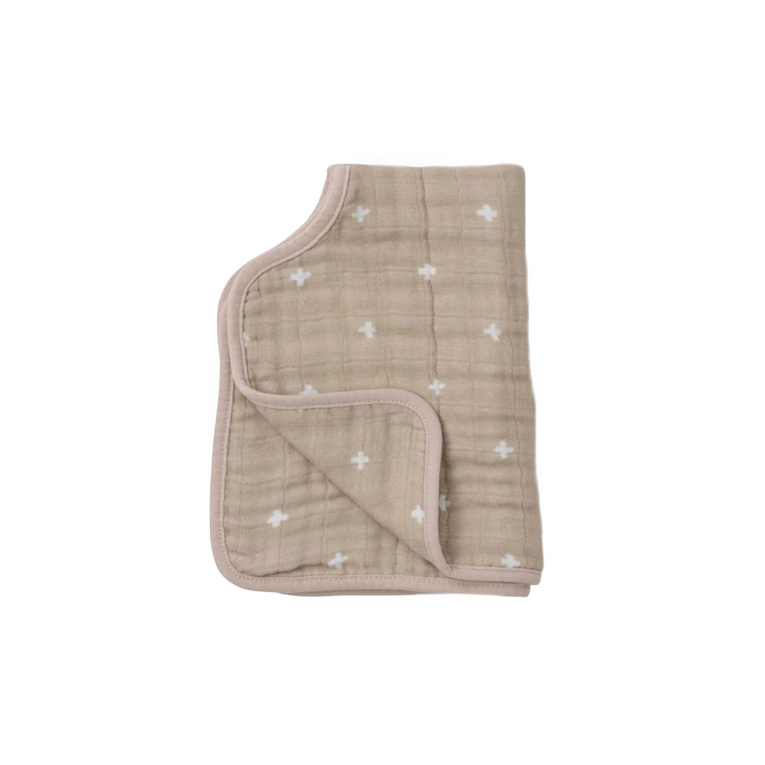 Little Unicorn Cotton Muslin Burp Cloth "TAUPE CROSS"