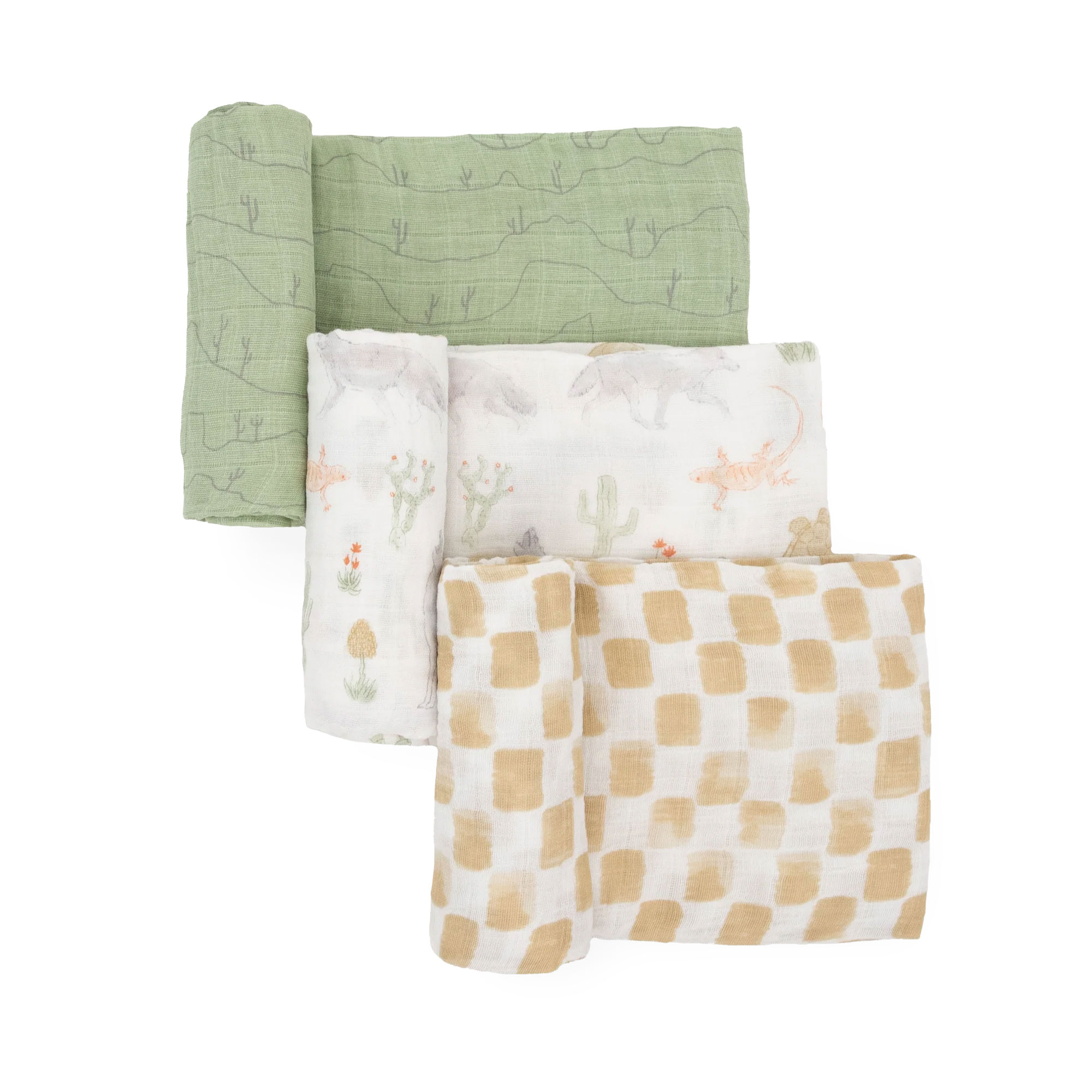 Little Unicorn Cotton Muslin Swaddle Blanket 3 Pack "DESERT NIGHT"