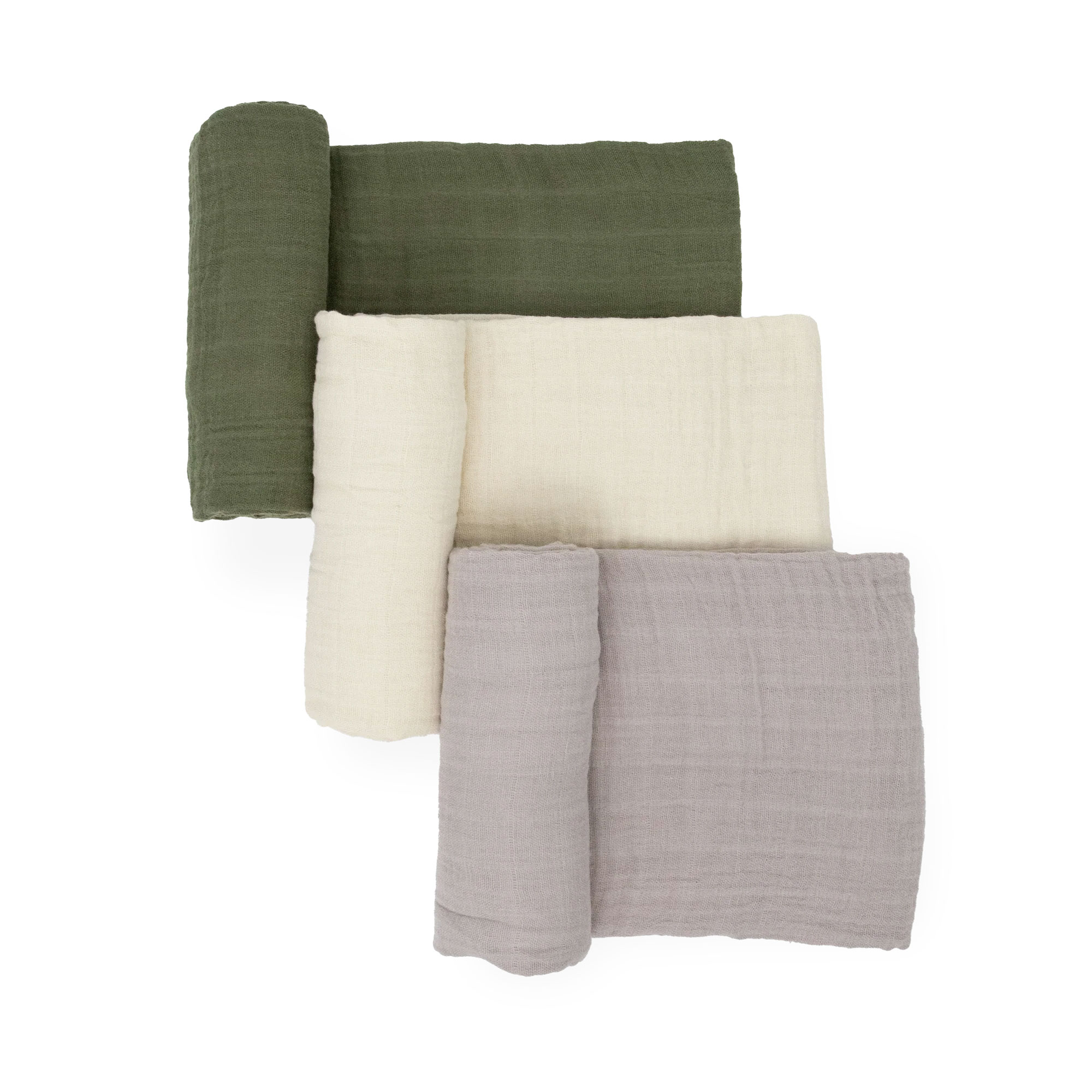 Little Unicorn Cotton Muslin Swaddle Blanket 3 Pack "FERN 2"