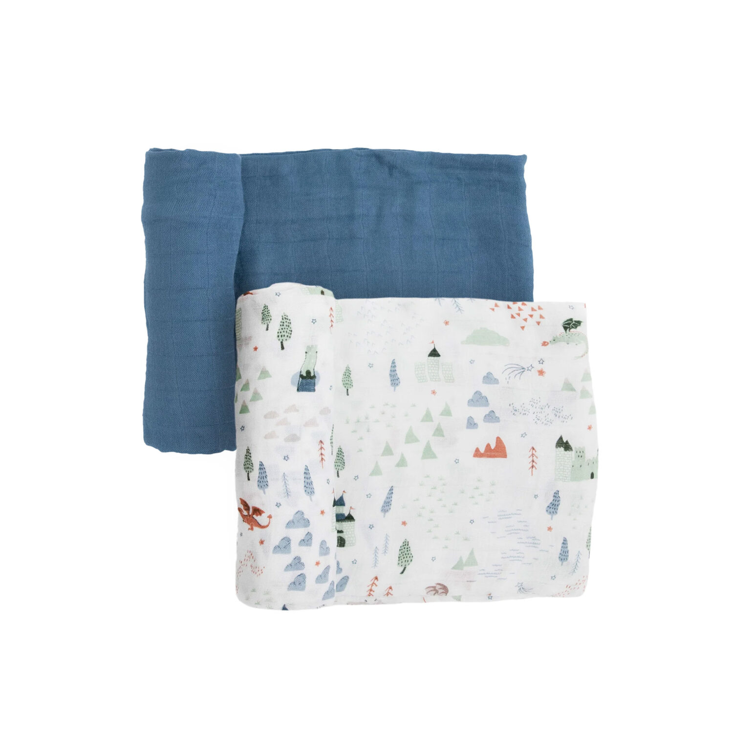 Little Unicorn Deluxe Muslin Swaddle Blanket 2 Pack "DRAGON DAYS"