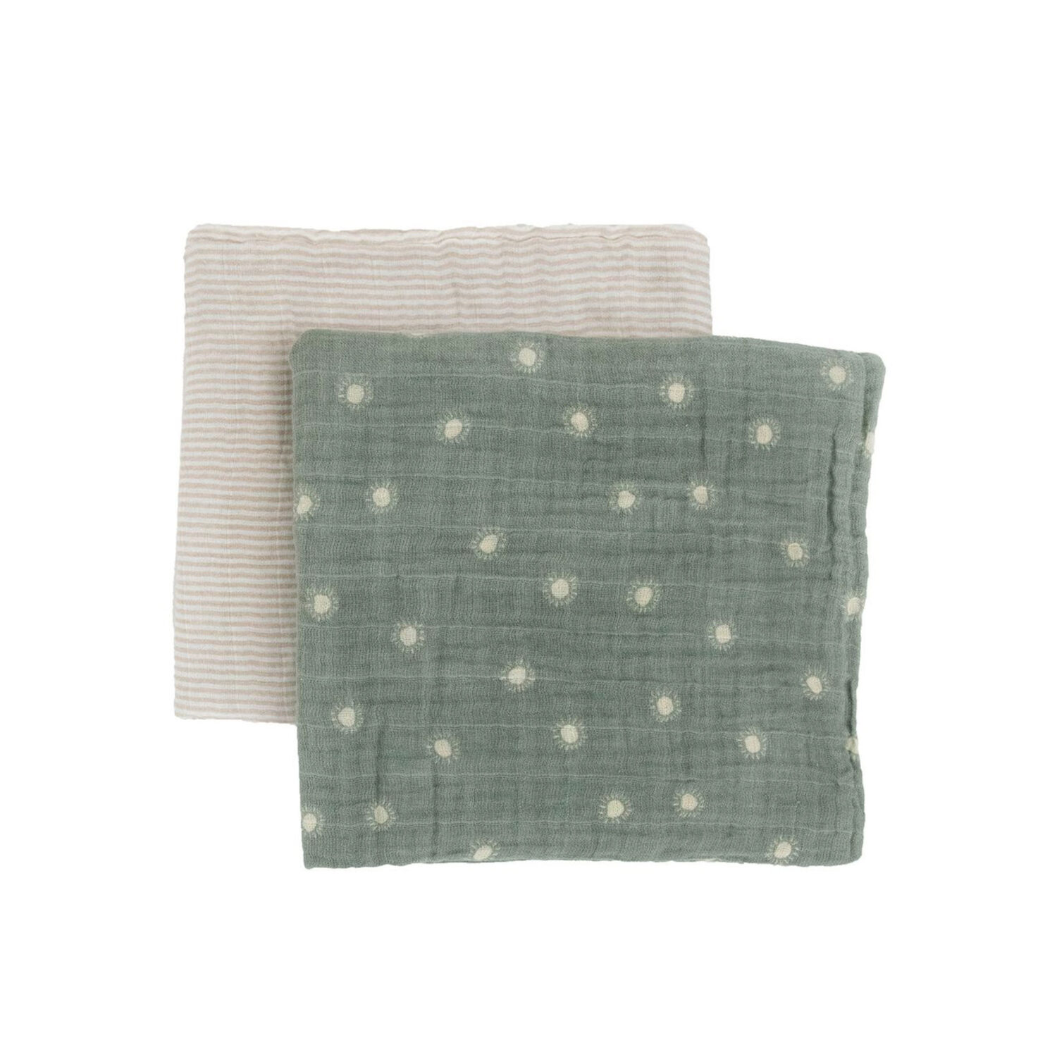 Little Unicorn Organic Cotton Muslin Swaddle Blanket 2 Pack "SAGE SUNS"