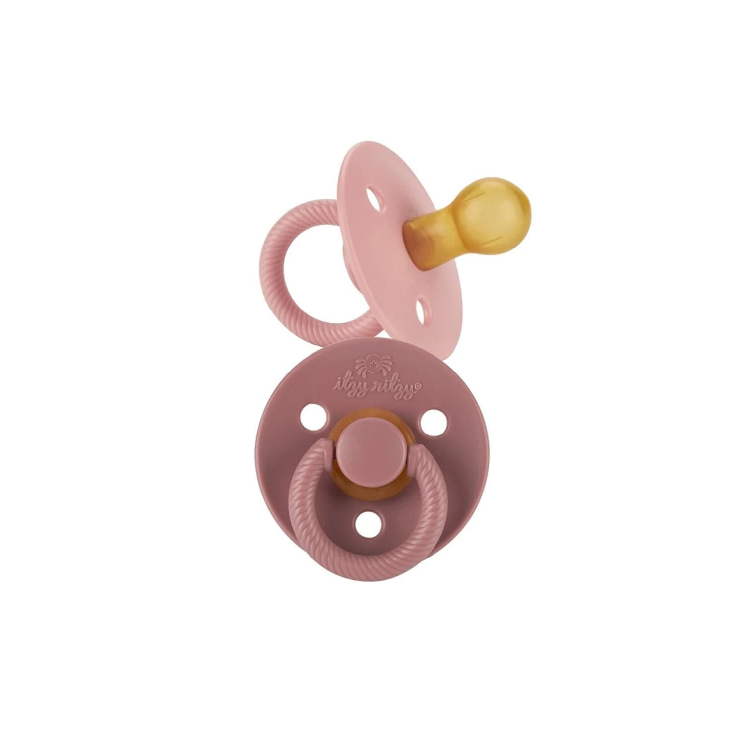 Itzy Ritzy Sweetie Soother Natural Rubber Pacifier 6-18M M "BLOSSOM & ROSEWOOD"
