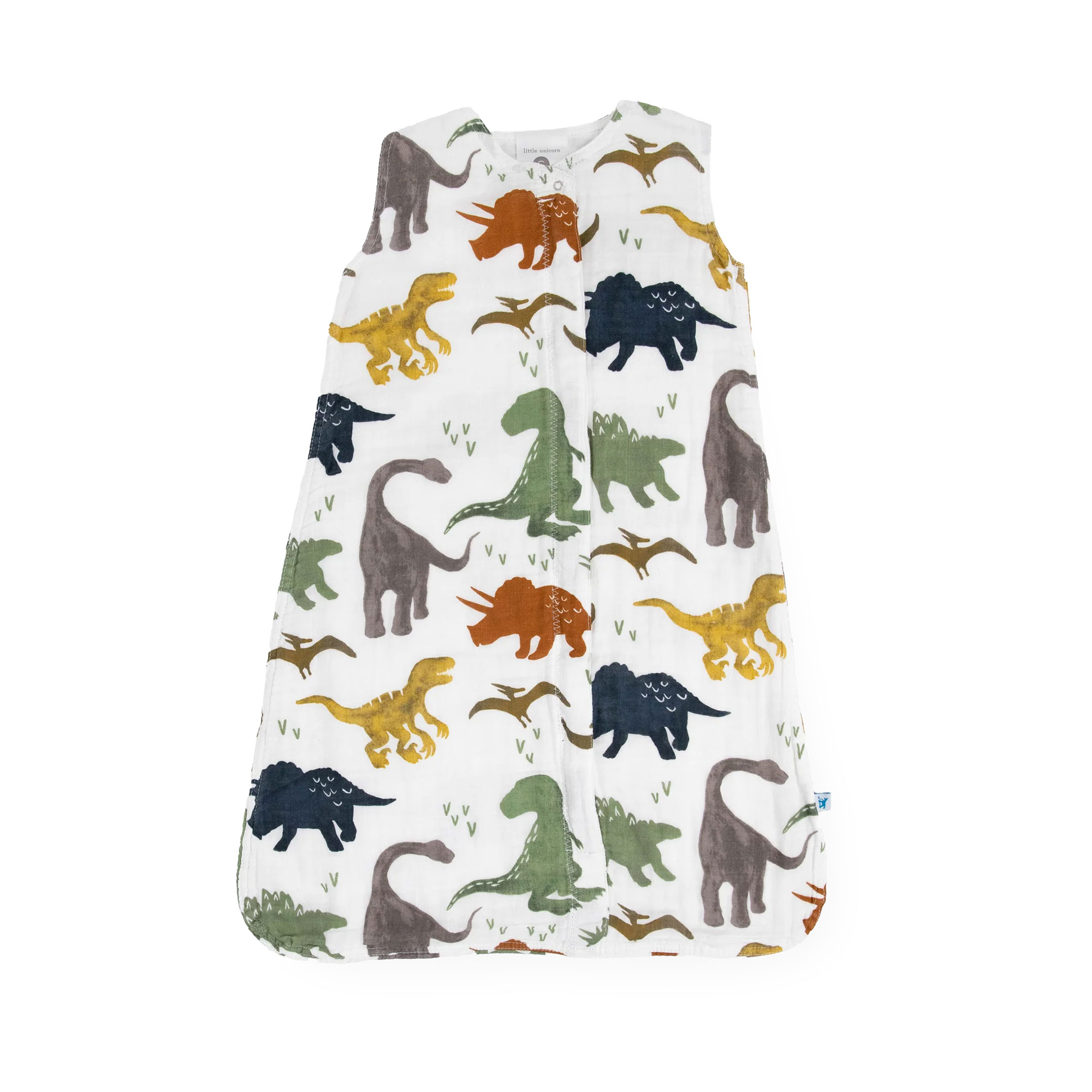 Little Unicorn Cotton Muslin Sleep Bag 6-12M - Dino Friends