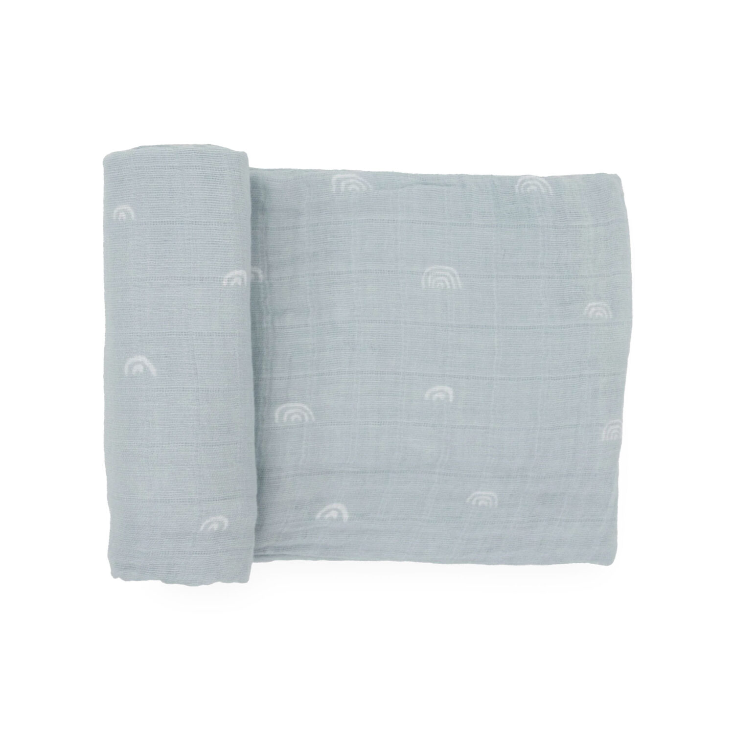 Little Unicorn Cotton Muslin Swaddle Blanket "BLUE RAINBOW"