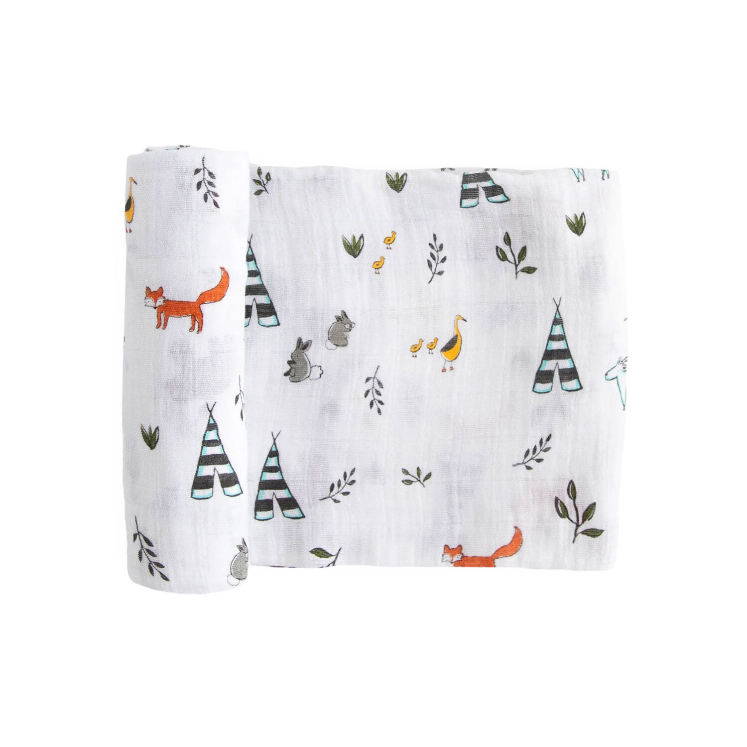 Little Unicorn Cotton Muslin Swaddle Blanket "FOREST FRIENDS"