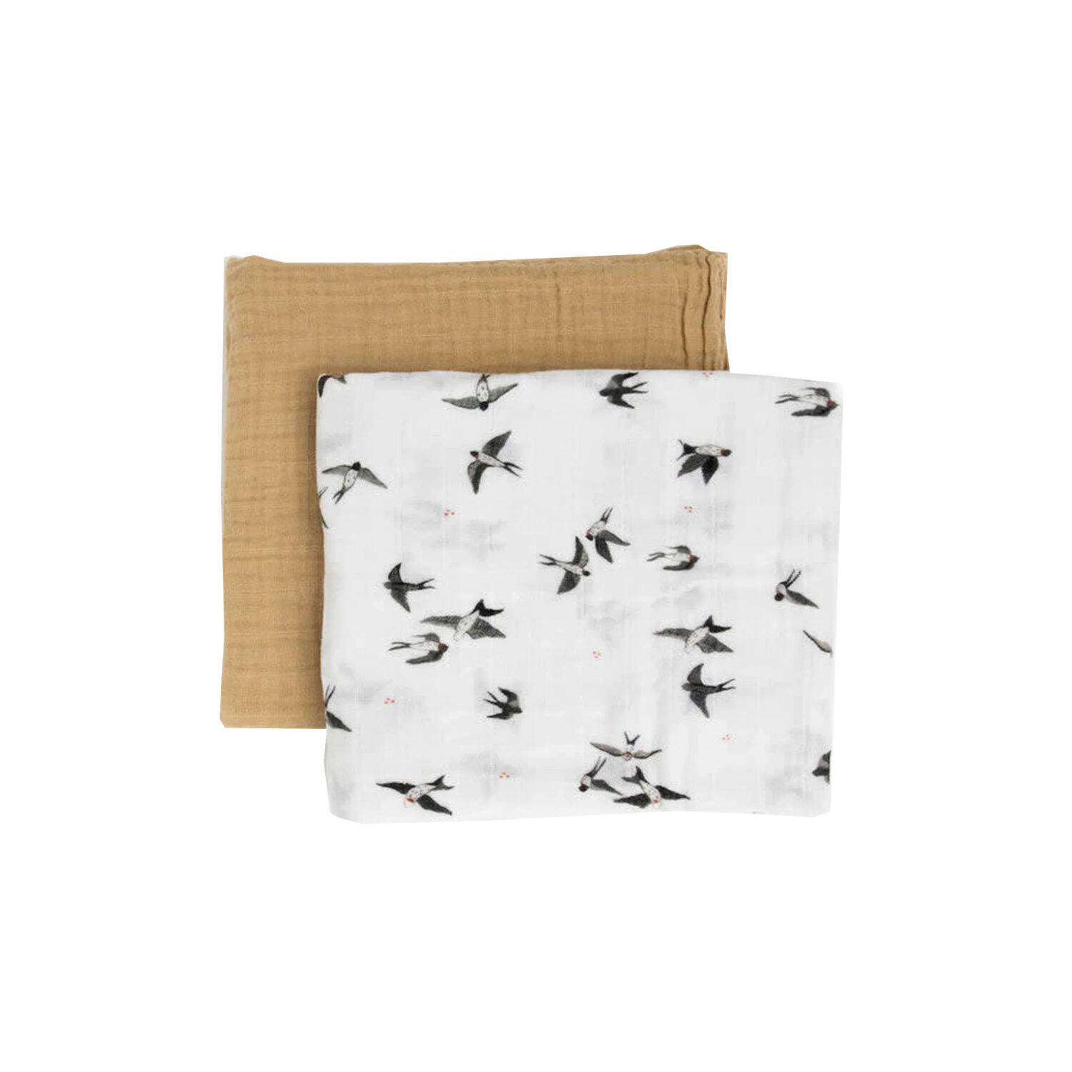 Little Unicorn Organic Cotton Muslin Swaddle Blanket 2 Pack "SWALLOWS"