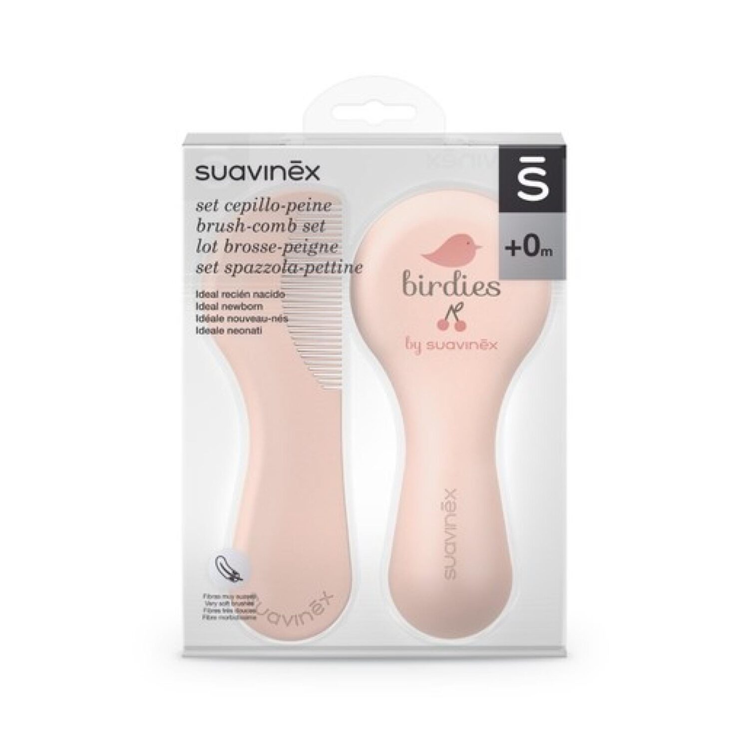 Suavinex Brush & Comb Set "PINK BIRDIES"