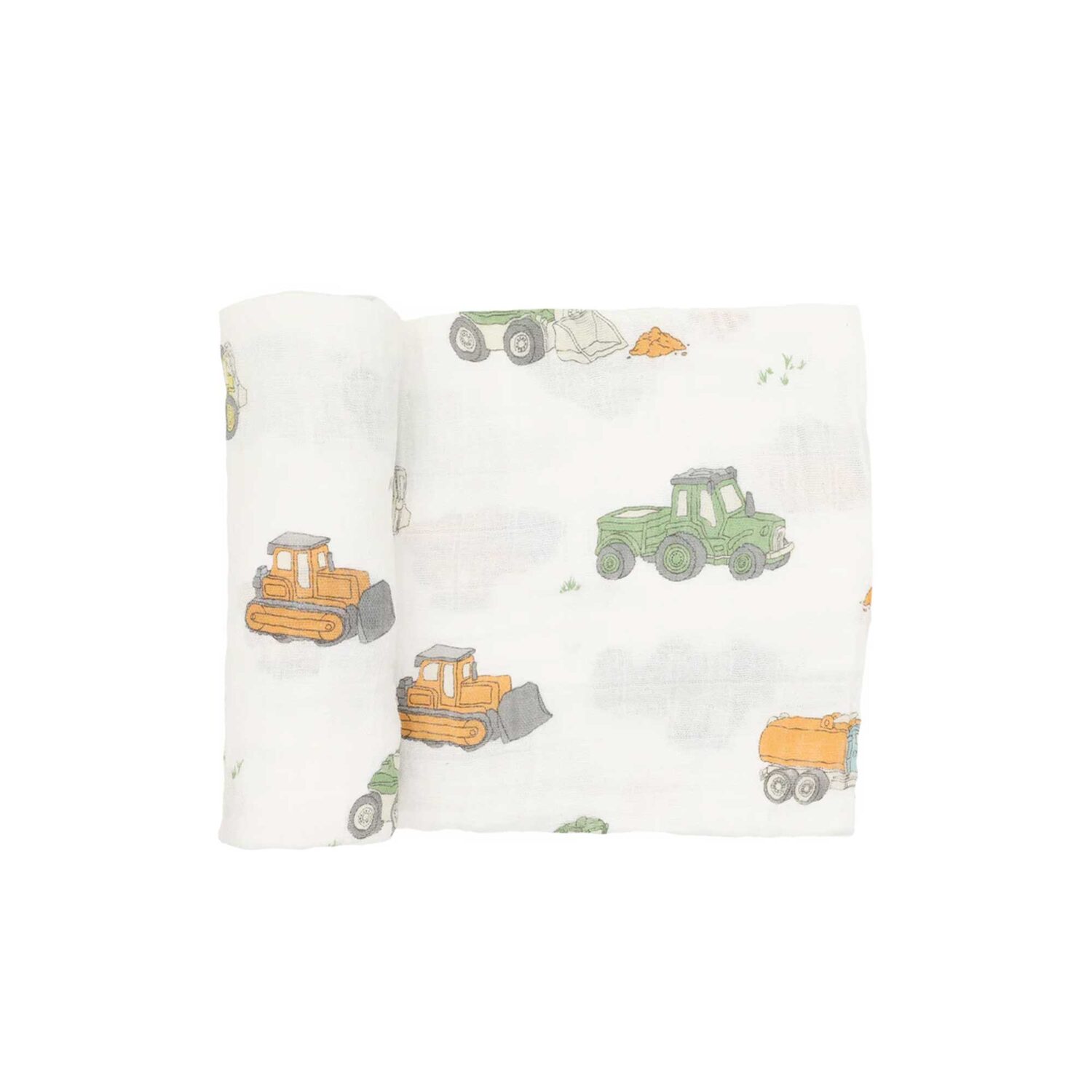 Little Unicorn Cotton Muslin Swaddle Blanket "WORK TRUCKS"