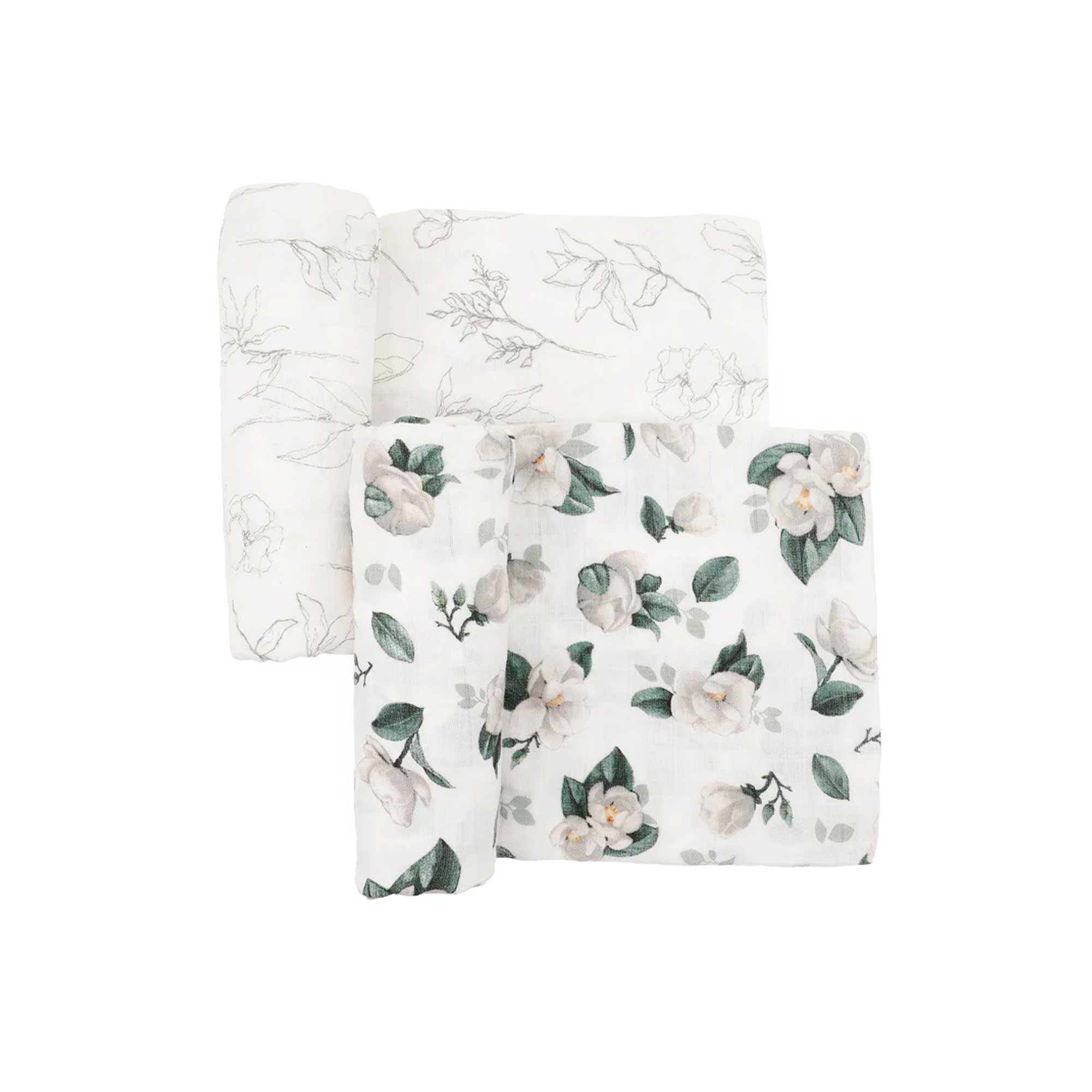 Little Unicorn Organic Cotton Muslin Swaddle Blanket 2 Pack "MAGNOLIA"