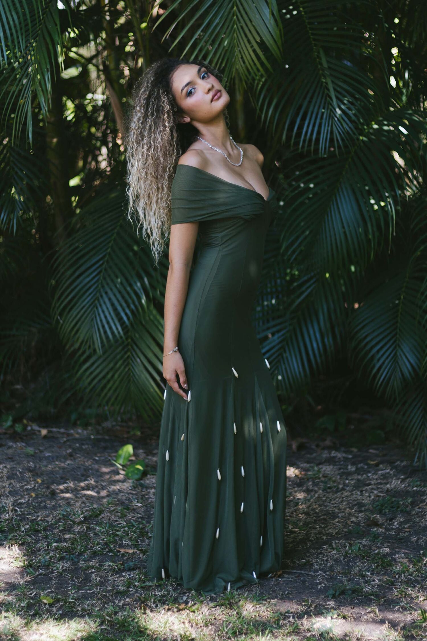 Cherry Dress – Green Moss